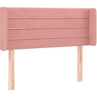 vidaXL Hoofdbord met randen 83x16x78/88 cm fluweel roze