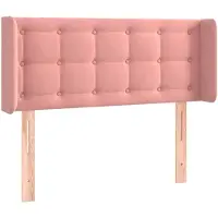 vidaXL Hoofdbord met randen 93x16x78/88 cm fluweel roze