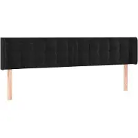 vidaXL Hoofdbord met randen 203x16x78/88 cm fluweel zwart