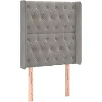 vidaXL Hoofdbord met randen 83x16x118/128 cm fluweel lichtgrijs