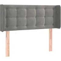 vidaXL Hoofdbord met randen 83x16x78/88 cm fluweel lichtgrijs