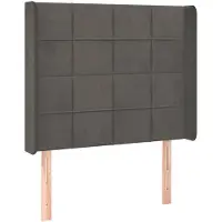 vidaXL Hoofdbord met randen 83x16x118/128 cm fluweel donkergrijs