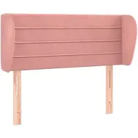 vidaXL Hoofdbord met randen 103x23x78/88 cm fluweel roze