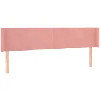 vidaXL Hoofdbord met randen 163x16x78/88 cm fluweel roze
