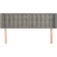 vidaXL Hoofdbord met randen 147x16x78/88 cm fluweel lichtgrijs
