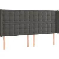 vidaXL Hoofdbord met randen 183x16x118/128 cm fluweel donkergrijs