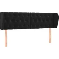 vidaXL Hoofdbord met randen 163x23x78/88 cm fluweel zwart