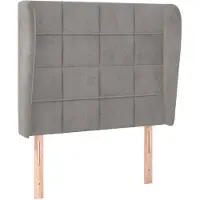 vidaXL Hoofdbord met randen 93x23x118/128 cm fluweel lichtgrijs