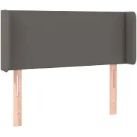 vidaXL Hoofdbord met randen 93x16x78/88 cm kunstleer grijs