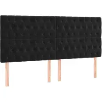 vidaXL Hoofdbord zwart 180x7x118/128 cm fluweel