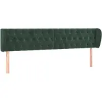 vidaXL Hoofdbord met randen 183x23x78/88 cm fluweel donkergroen