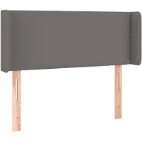 vidaXL Hoofdbord met randen 103x16x78/88 cm kunstleer grijs