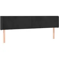 vidaXL Hoofdbord met randen 163x16x78/88 cm fluweel zwart