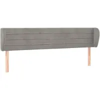 vidaXL Hoofdbord met randen 203x23x78/88 cm fluweel lichtgrijs