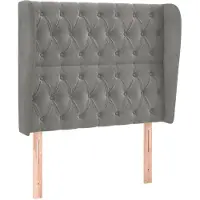 vidaXL Hoofdbord met randen 93x23x118/128 cm fluweel lichtgrijs