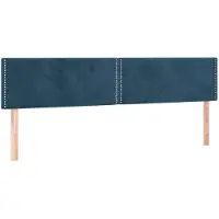 vidaXL Hoofdborden 200x5x78/88 cm fluweel donkerblauw