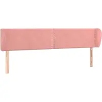 vidaXL Hoofdbord met randen 183x23x78/88 cm fluweel roze