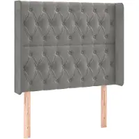 vidaXL Hoofdbord met randen 103x16x118/128 cm fluweel lichtgrijs