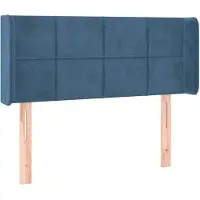 vidaXL Hoofdbord met randen 103x16x78/88 cm fluweel donkerblauw
