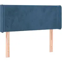 vidaXL Hoofdbord met randen 83x16x78/88 cm fluweel donkerblauw