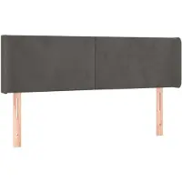 vidaXL Hoofdbord met randen 147x16x78/88 cm fluweel donkergrijs