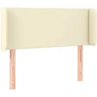 vidaXL Hoofdbord met randen 83x16x78/88 cm kunstleer crèmekleurig