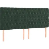 vidaXL Hoofdbord donkergroen 200x7x118/128 cm fluweel