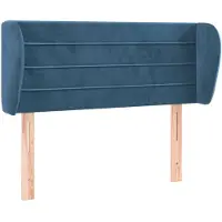 vidaXL Hoofdbord met randen 93x23x78/88 cm fluweel donkerblauw