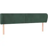 vidaXL Hoofdbord met randen 203x23x78/88 cm fluweel donkergroen