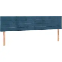 vidaXL Hoofdborden 180x5x78/88 cm fluweel donkerblauw