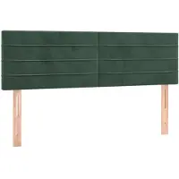 vidaXL Hoofdborden 144x5x78/88 cm fluweel donkergroen