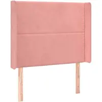 vidaXL Hoofdbord met randen 83x16x118/128 cm fluweel roze