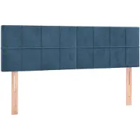 vidaXL Hoofdborden 144x5x78/88 cm fluweel donkerblauw