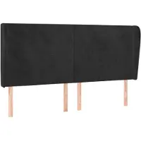 vidaXL Hoofdbord met randen 163x23x118/128 cm fluweel zwart