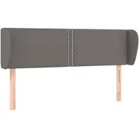 vidaXL Hoofdbord met randen 147x23x78/88 cm kunstleer grijs