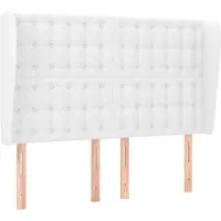 vidaXL Hoofdbord met randen 147x23x118/128 cm kunstleer wit