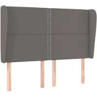 vidaXL Hoofdbord met randen 147x23x118/128 cm kunstleer grijs