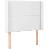 vidaXL Hoofdbord met randen 103x16x118/128 cm kunstleer wit