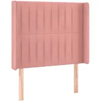 vidaXL Hoofdbord met randen 83x16x118/128 cm fluweel roze