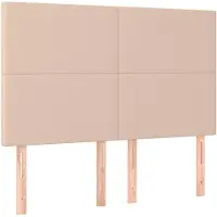 vidaXL Hoofdbord cappuccino 144x5x118/128 cm Kunstleer