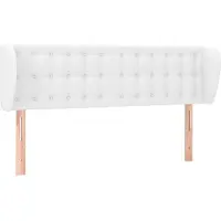 vidaXL Hoofdbord met randen 147x23x78/88 cm kunstleer wit
