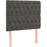 vidaXL Hoofdbord donkergrijs 100x7x118/128 cm Fluweel