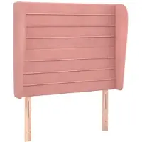 vidaXL Hoofdbord met randen 103x23x118/128 cm fluweel roze