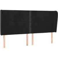 vidaXL Hoofdbord met randen 183x23x118/128 cm fluweel zwart