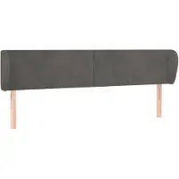 vidaXL Hoofdbord met randen 203x23x78/88 cm fluweel donkergrijs