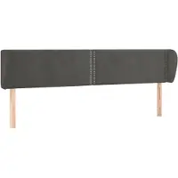 vidaXL Hoofdbord met randen 203x23x78/88 cm fluweel donkergrijs