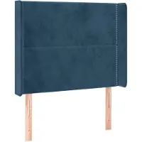 vidaXL Hoofdbord met randen 83x16x118/128 cm fluweel blauw
