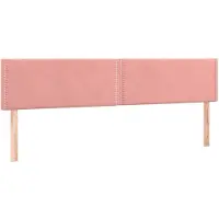 vidaXL Hoofdborden 160x5x78/88 cm fluweel roze
