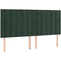 vidaXL Hoofdbord donkergroen 200x5x118/128 cm fluweel