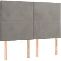 vidaXL Hoofdbord lichtgrijs 144x5x118/128 cm fluweel